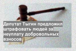 Депутат Тыгин предложил штрафовать людей за неуплату добровольных взносов