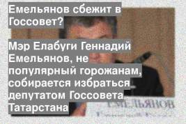 Мэр Елабуги Геннадий Емельянов, не популярный горожанам, собирается избраться депутатом Госсовета Татарстана