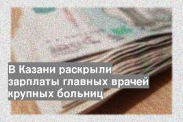 В Казани раскрыли зарплаты главных врачей крупных больниц