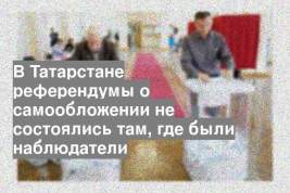 В Татарстане референдумы о самообложении не состоялись там, где были наблюдатели