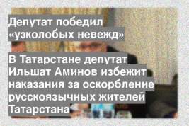 В Татарстане депутат Ильшат Аминов избежит наказания за оскорбление русскоязычных жителей Татарстана