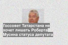 Госсовет Татарстана не хочет лишать Роберта Мусина статуса депутата