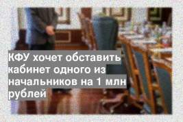 КФУ хочет обставить кабинет одного из начальников на 1 млн рублей