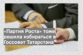 «Партия Роста» тоже решила избираться в Госсовет Татарстана