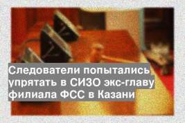 Следователи попытались упрятать в СИЗО экс-главу филиала ФСС в Казани